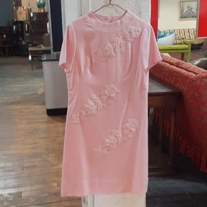 Vintage Henry Le pink linen straight dress
